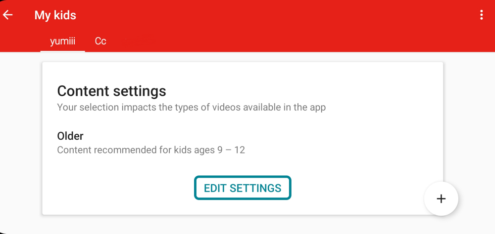 Configurações de conteúdo do YouTube Kids