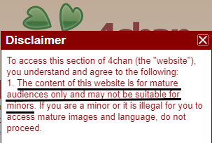 4chan disclaimer