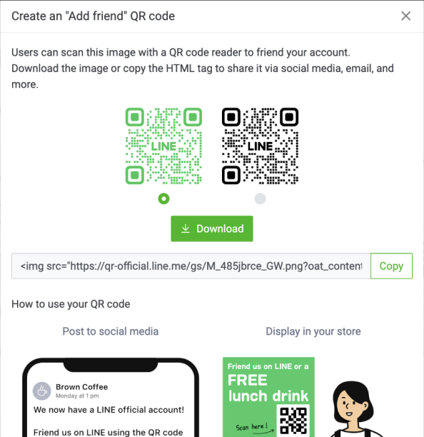 Add Friends QR code in LINE