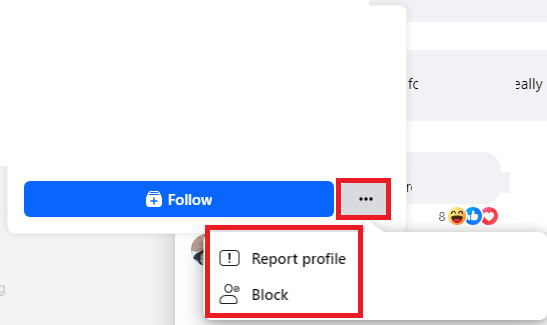 report or block spammers from comments