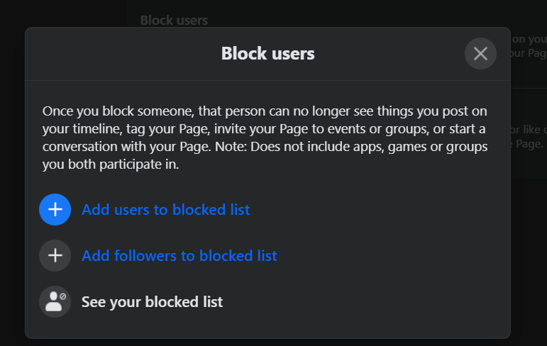 report or block spammers from Settings