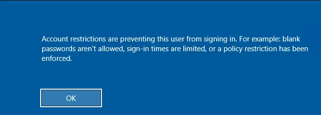 Account Restrictions Are Preventing This User From Signing In