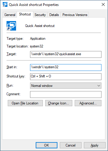 add shortcut key