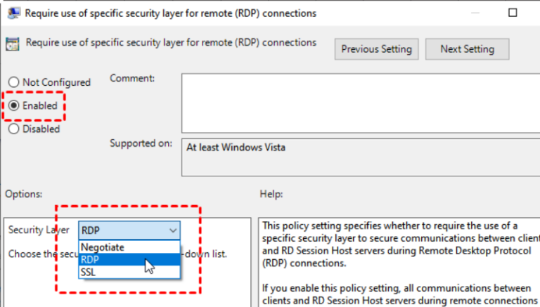 Adjust Security Layer