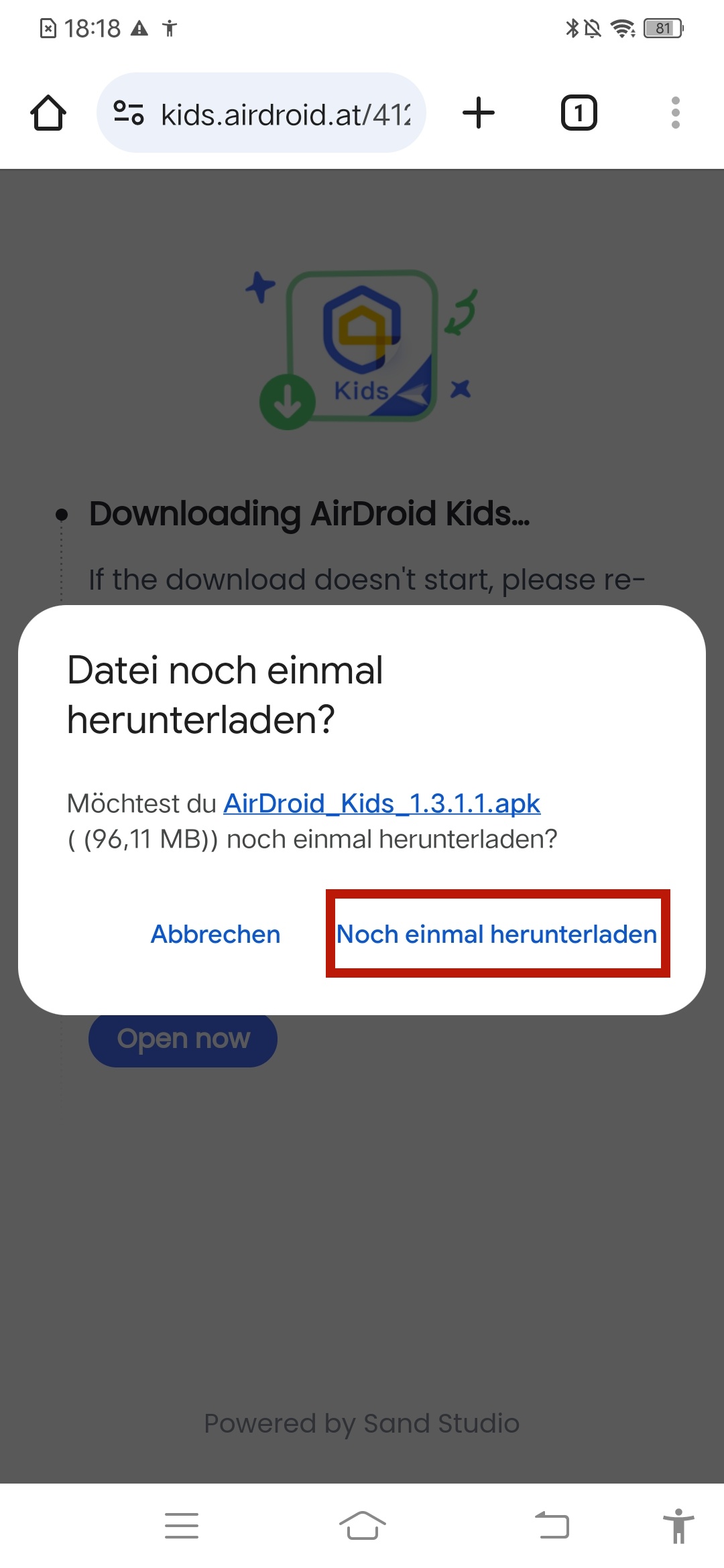 Klicken Sie auf Download 