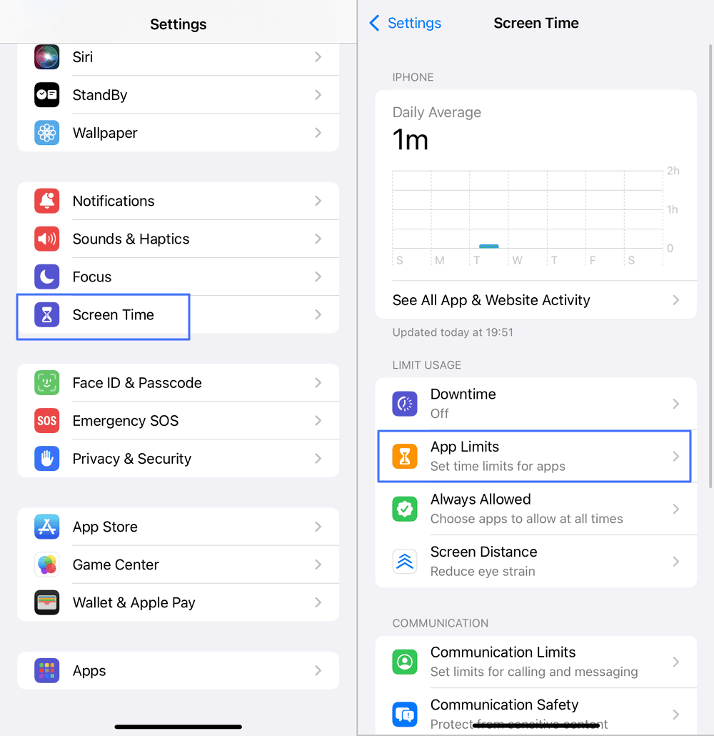 App Limits in Screen Time