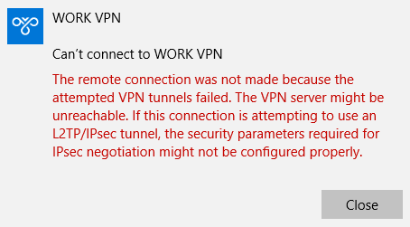 Attempted VPN Tunnels Failed