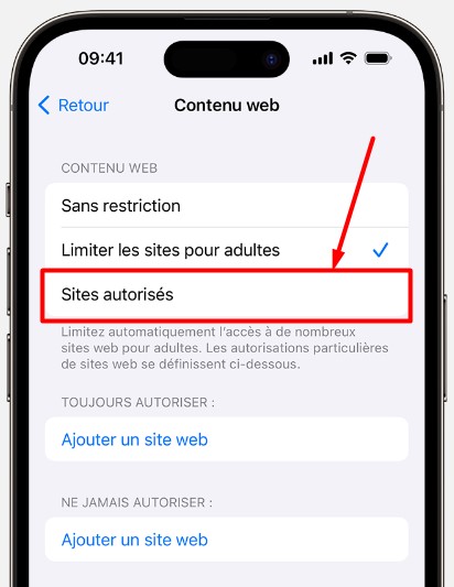 Bloquer Internet sur iPhone ado