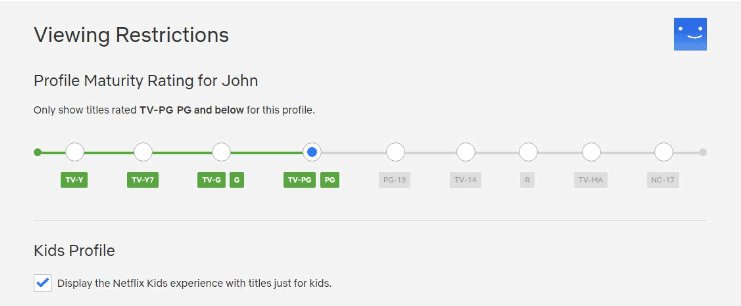 choose an age category on Netflix