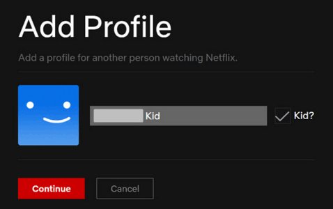 create a child profile on Netflix