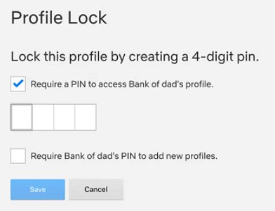 create a PIN on Netflix