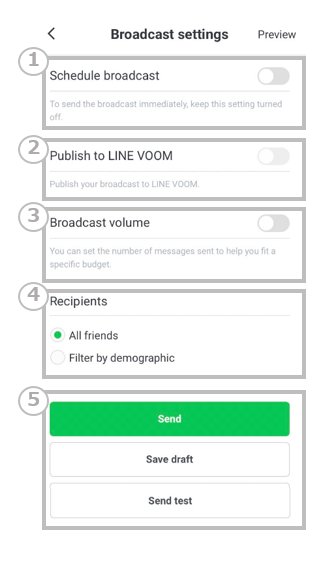 set up Broadcast Settings