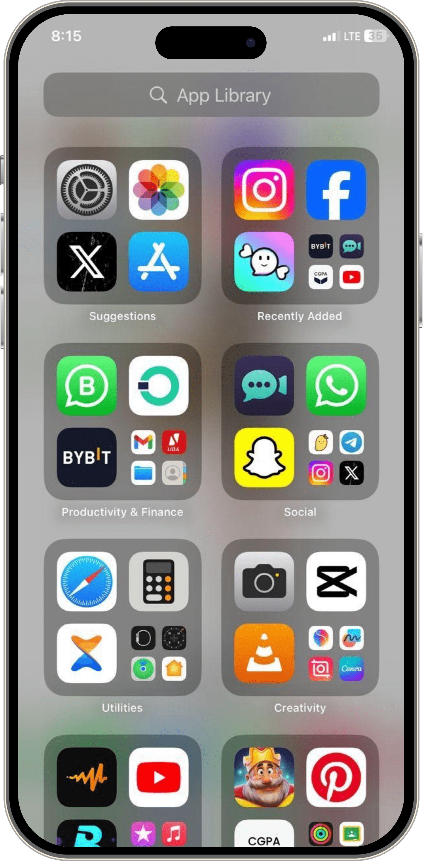 delete apps on iPhone via app library