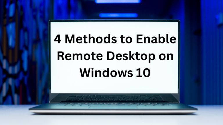 enable remote desktop on Windows 10