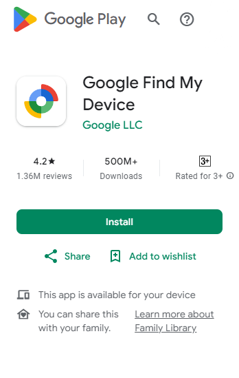 Google Find My Device app