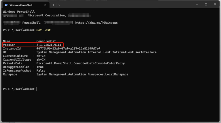 how to check your PowerShell version on Window 01