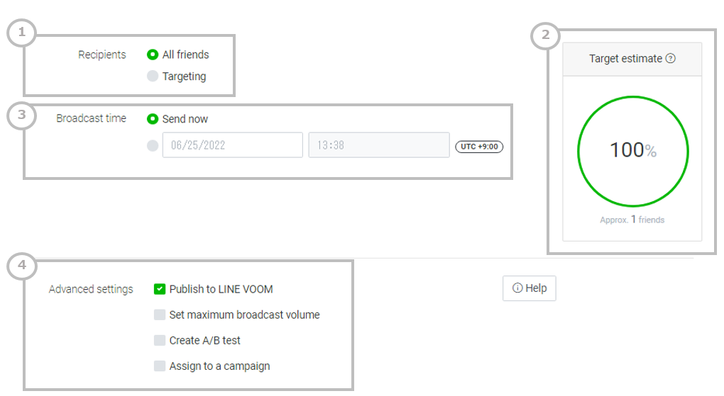 set up Broadcast settings