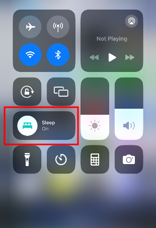 iphone control center sleep mode button