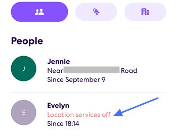 Life360 shows location service off