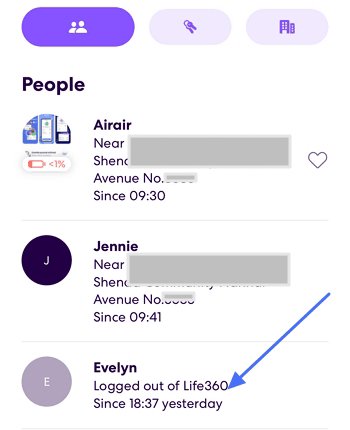 
Life360 shows logged out of Life360