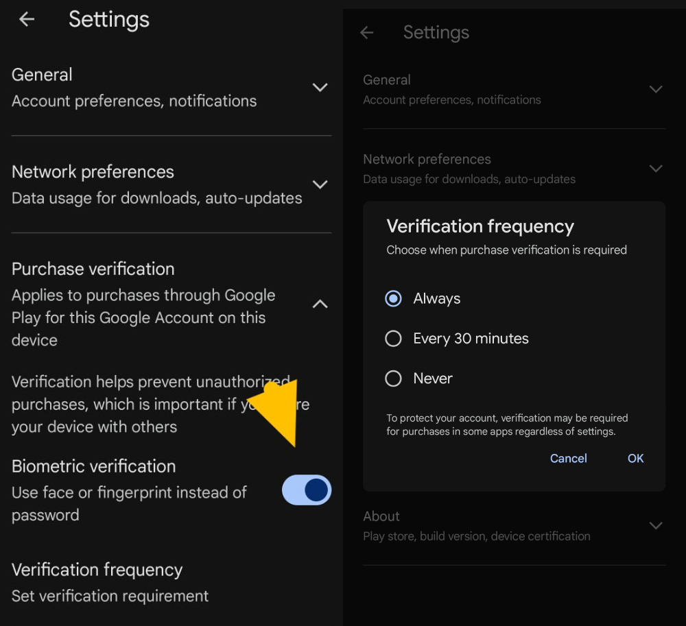 manage Google Play purchases verifications