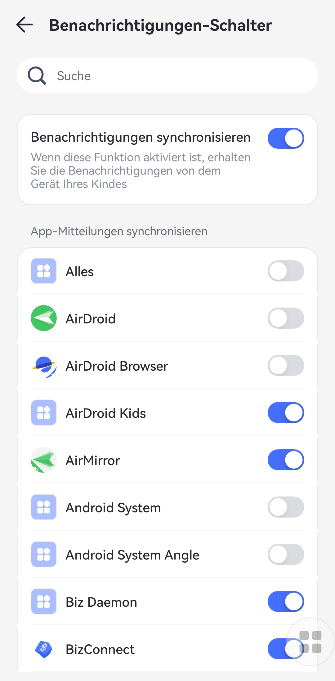 Apps anpassen, um Benachrichtigungen zu synchronisieren