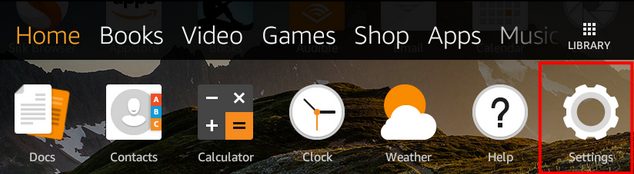 open Amazon Fire settings