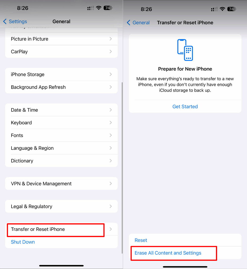 eseguire un ripristino alle impostazioni di fabbrica