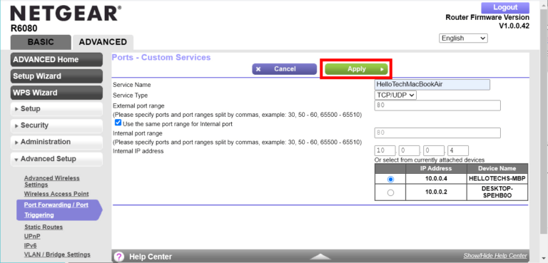 port forwarding