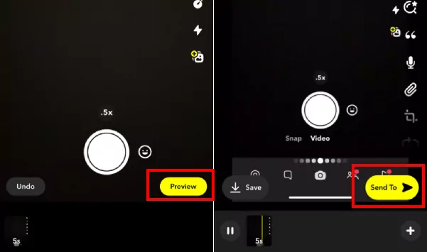 preview imported media on a snap