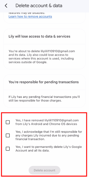 Family Link rimuovi account sotto i 13
