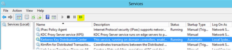 restart Kerberos Key Distribution Center