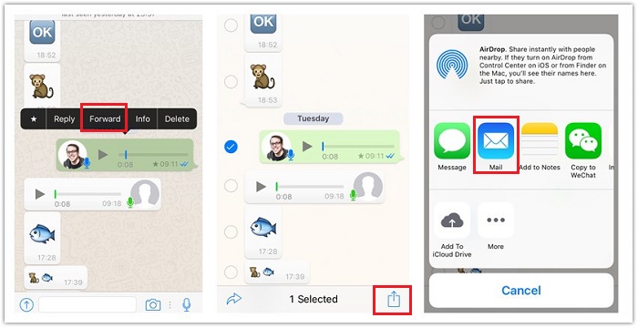 save whatsapp audio iphone