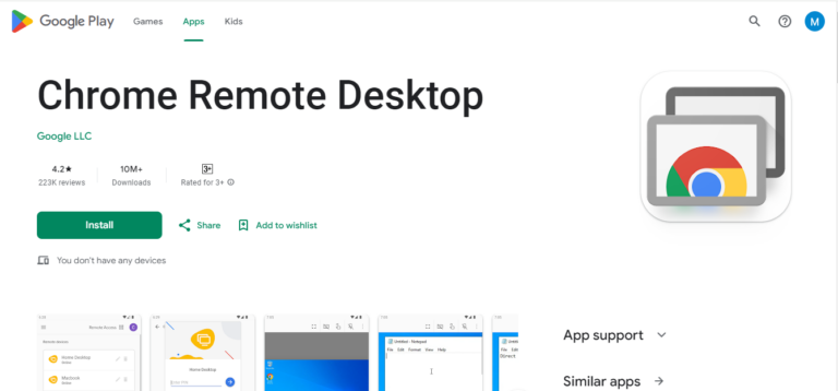 search chrome remote desktop