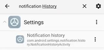 search Notification History in Activity Launcher