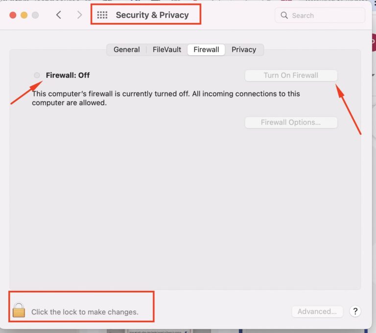 security and privacy view macos