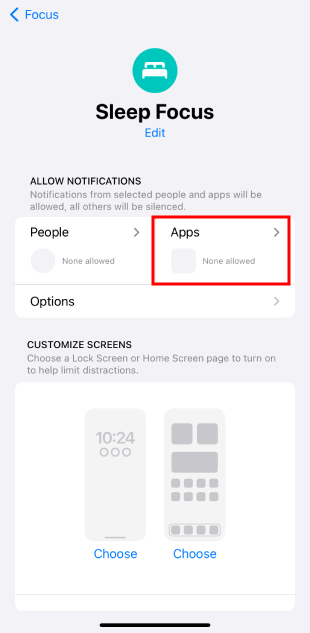 sleep mode select app