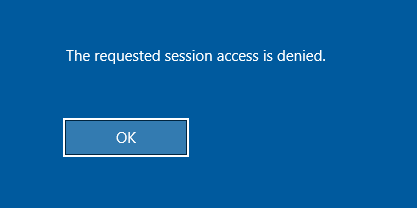 the request session access is denied