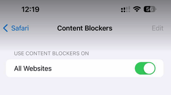 toggle off the blockers