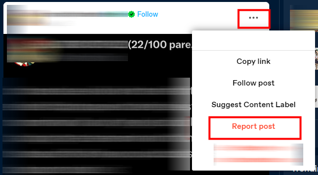 report a Tumblr post