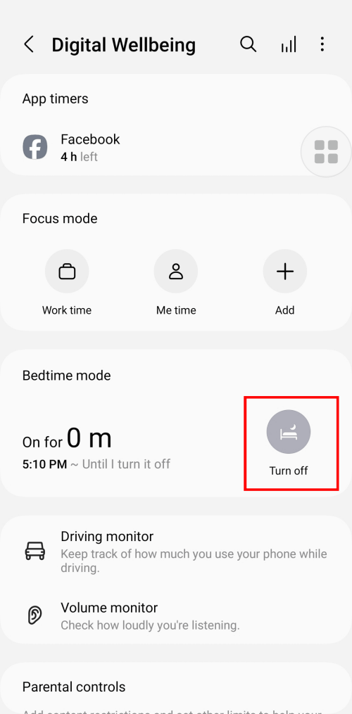 turn off Sleep Mode on Samsung