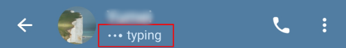 typing indicator on Telegram