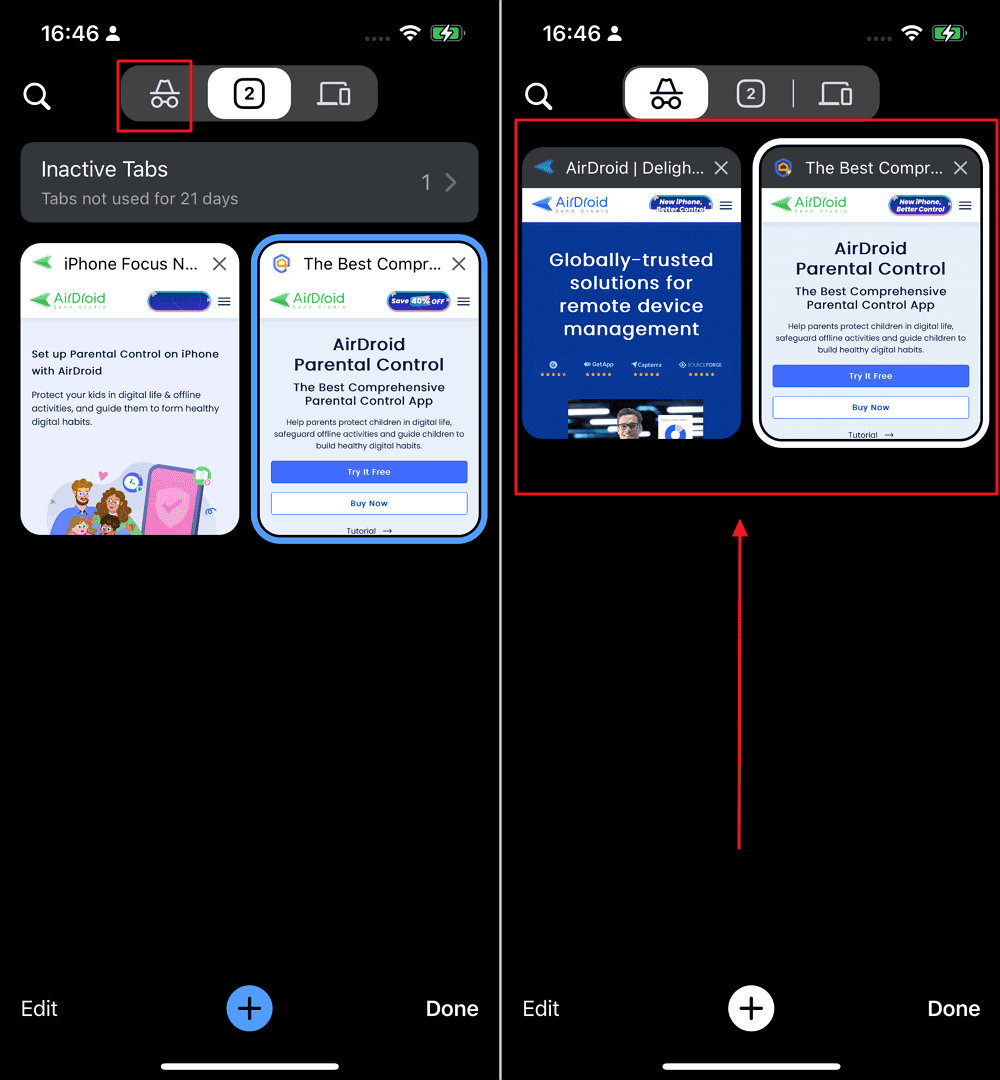 Afficher l'historique de navigation privée de Chrome sur iPhone