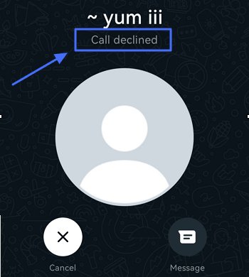 WhatsApp call status Call declined
