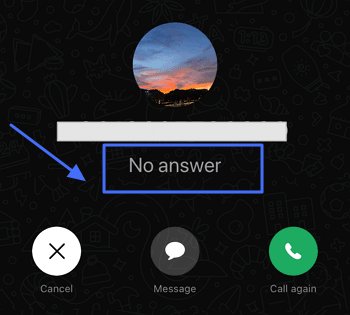 WhatsApp call status No anwser on iPhone