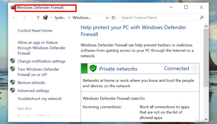 windows defender firewall