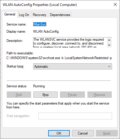 WLAN autoconfig property