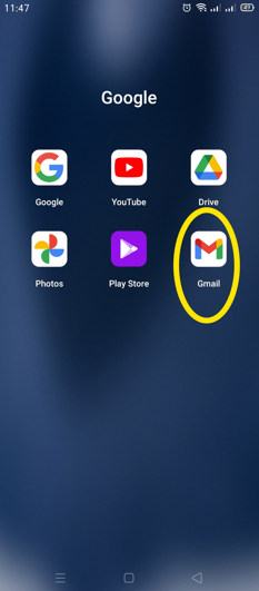 tap the gmail app on your device home screen