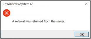 a referral was returned from server