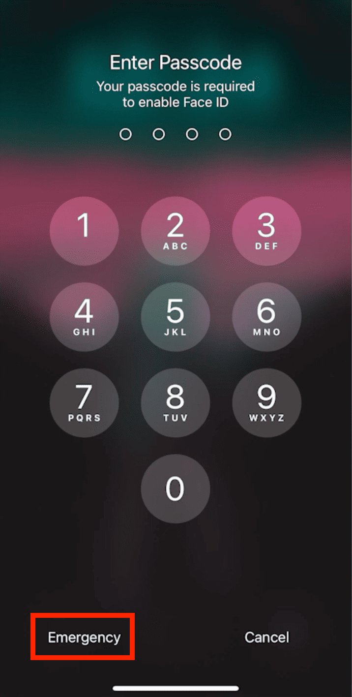 access emergency contacts on a locked iphone step 1